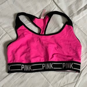 Pink sports bra